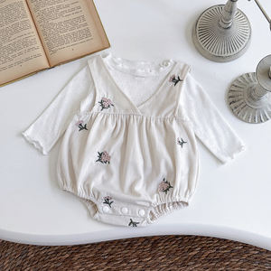 Costume d'<span class=keywords><strong>escalade</strong></span> floral décontracté pour femme T-Shirt à manches longues évider printemps automne nouveau brodé deux pièces respirant - Product Image 3