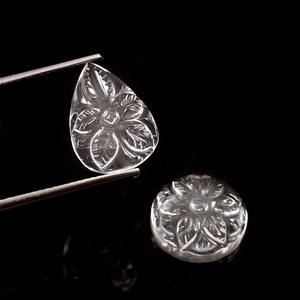 Quartz clair en cristal naturel sculpté à la main en forme de poire 10 carats pour un effet de changement de couleur spectaculaire 100 pièces - Product Image 4