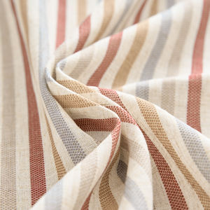 Jinchan Colorful Polyester Eco-Friendly All-Season Grommet <strong>Curtains</strong> Nursery Living Room Multi Red Beige <strong>Striped</strong> Cute <strong>Ticking</strong> - Product Image 5