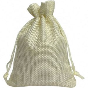 Sacs à cordon personnalisés en lin de style européen pour femmes - Sacs recyclables pour petites tasses, bijoux et rangement - Product Image 3