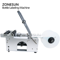 ZONESUN ZS-TB50 autocollants auto-adhésifs semi-automatiques étiqueteuse de bouteille de Gel à la main vaporise la machine d'étiquetage de bouteille ronde de savon liquide
