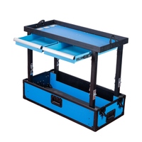 Boîte à outils DJ de haute qualité pour grossiste d'usine, station de travail portable pliable avec tiroirs et pieds réglables