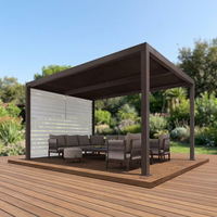 Pergola multifonctionnelle polyvalente en aluminium imperméable avec volets électriques, pour jardin, patio, ombrage extérieur, design contemporain haut de gamme