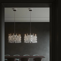 Lustre suspendu décoratif de luxe en cristal taillé à la main, design multi-couches, pour villa, hôtel, salon