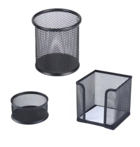 Metallo ferro rete metallica artigianato di stoccaggio desktop organizzatore di cancelleria <span class=keywords><strong>Set</strong></span> per uso ufficio fornitore di cina prodotti - Product Image 4