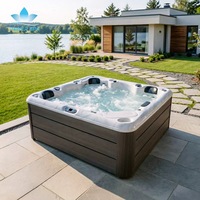 Bain à remous extérieur haut de gamme pour 2 personnes, en acrylique, avec contrôleur Balboa, cascade et éclairage LED