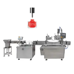 Linea di Produzione Automatica su Piccola Scala per Riempimento e Confezionamento di Smalto Gel, Macchina Rotativa per Riempimento e Tappatura di Bottiglie di Liquidi e Oli - Product Image 1