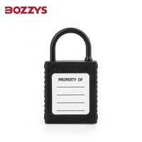 Cadenas de sécurité isolé en nylon coloré BOZZYS BD-UG75ND avec anse de 4 mm, clé maîtresse et étiquette de codage laser personnalisée pour usage industriel