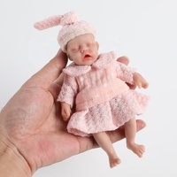 15 cm Mini Reborn Babypuppen Süßes Mädchen Vollsilikon-Körper Bestes Geschenk für Kinder