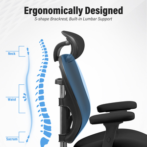 Ergonomic Mesh Office Chair 500LBS Big and Tall, Adjustable Backrest & Lumbar Support, Flip-up Armrests, Lockable Tilt Home <b>Desk</b> - Product Image 6