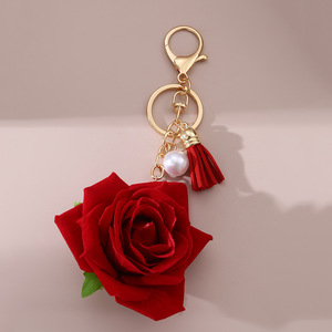 Sac pendentif accessoires Rose fleur breloque porte-clés <span class=keywords><strong>Redl</strong></span> Rose pendentif porte-clés pour femme cadeau - Product Image 5