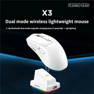 เมาส์ไร้สายบลูทูธ 2.4g แบบสองโหมด เมาส์สำนักงานน้ำหนักเบาพร้อมแท่นชาร์จฐาน RGB - Product Image 4