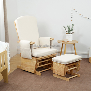 Silla mecedora para bebés lactantes con cojín beige - Product Image 2
