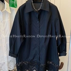 Camicia da Donna Estiva 2026 Nuova Collezione, Stile Retrò Elegante, a <span class=keywords><strong>Maniche</strong></span> <span class=keywords><strong>Lunghe</strong></span>, Vestibilità Ampia con Inserti in <span class=keywords><strong>Pizzo</strong></span> - Vendita all'Ingrosso per Boutique - Product Image 3