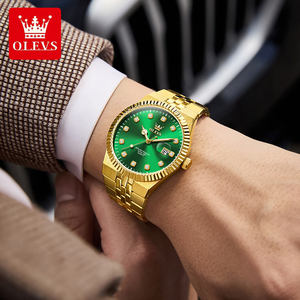   Reloj de Pulsera de Lujo 2989 con Logotipo Personalizado OEM, Calendario Clásico, Resistente al Agua, de Acero Inoxidable Dorado, Luminoso, de Cuarzo, para Hombre - Product Image 4