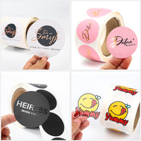 Autocollants Personnalisés avec Logo Imprimé, Étiquettes Cœur Merci, Cartes de Remerciement, Autocollants pour Courrier, Papier Kraft Imperméable, Fabrication Sur Mesure Acceptée