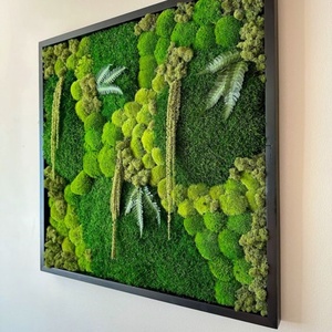 Panneau d'art mural de paysage d'herbe naturelle au design personnalisé mousse de forêt préservée pour le bureau à domicile pour Thanksgiving de Noël - Product Image 2