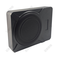 Vente flash : Caisson de basses actif mince à bobine simple de 10 pouces, amplificateur de puissance de 150 W, caisson de basses sous le siège, audio de voiture, caisson de basses avec alimentation CC 12 V