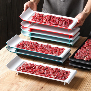 <b>Melamine</b> Rectangular <b>Plates</b> For Hot Pot Beef Serving Solid Color Dishware Party Use - Product Image 1