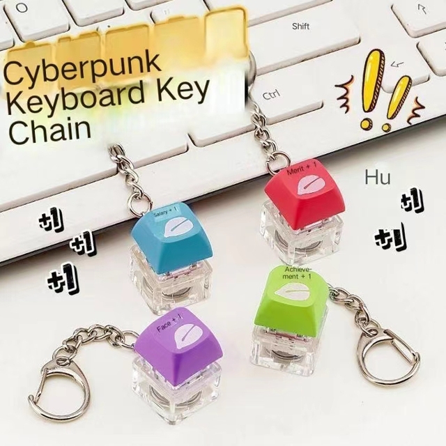 Custom Logo New Design Keyboard Keychain Emulation Keyboard Pendant Light up Keyboard Switch Fidget Keychain Keycap Key Chain