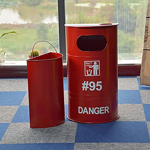 <span class=keywords><strong>Cubo</strong></span> de <span class=keywords><strong>Basura</strong></span> de Metal Estilo Industrial Retro, <span class=keywords><strong>Cubo</strong></span> de <span class=keywords><strong>Basura</strong></span> de Hierro para Exteriores, Contenedor de <span class=keywords><strong>Basura</strong></span> Industrial Grande para Bar - Product Image 3