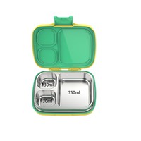 Nouvelle boîte à lunch en acier inoxydable 304, compatible micro-ondes, 3 compartiments, portable, grande capacité, anti-fuite, résistante aux brûlures, boîte bento