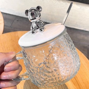 <span class=keywords><strong>Tazza</strong></span> <span class=keywords><strong>in</strong></span> <span class=keywords><strong>Vetro</strong></span> Martellato Elettroplaccato a Forma di Orso <span class=keywords><strong>con</strong></span> <span class=keywords><strong>Coperchio</strong></span> e Cucchiaio, <span class=keywords><strong>Tazza</strong></span> da Caffè e Tè <span class=keywords><strong>in</strong></span> <span class=keywords><strong>Vetro</strong></span> Soda-Lime per Ufficio e Colazione - Product Image 5