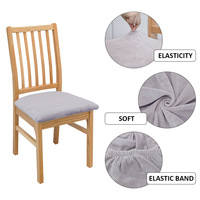 Couvertures de chaise en velours renard argenté épaissi de qualité supérieure Protecteur de coussin en Spandex pour chaises surdimensionnées