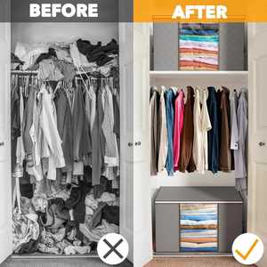 90L Rectangle Foldable 100% Polyester Multifunction <b>Clothes</b> Organizer <b>Storage</b> Box for Closet - Product Image 2