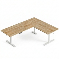 Bureau de travail moderne à hauteur réglable, double moteur, en forme de L, poste de travail ergonomique, cadre en métal SPCC, contrôleur numérique, 70 kg