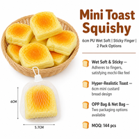 Mainan Squishy Mini Custard Toast Southpeak, Lembut, Lengket, PU Slow Rising, Mainan Fidget, Mainan Remas, Pereda Stres, Pabrik Squishy OEM