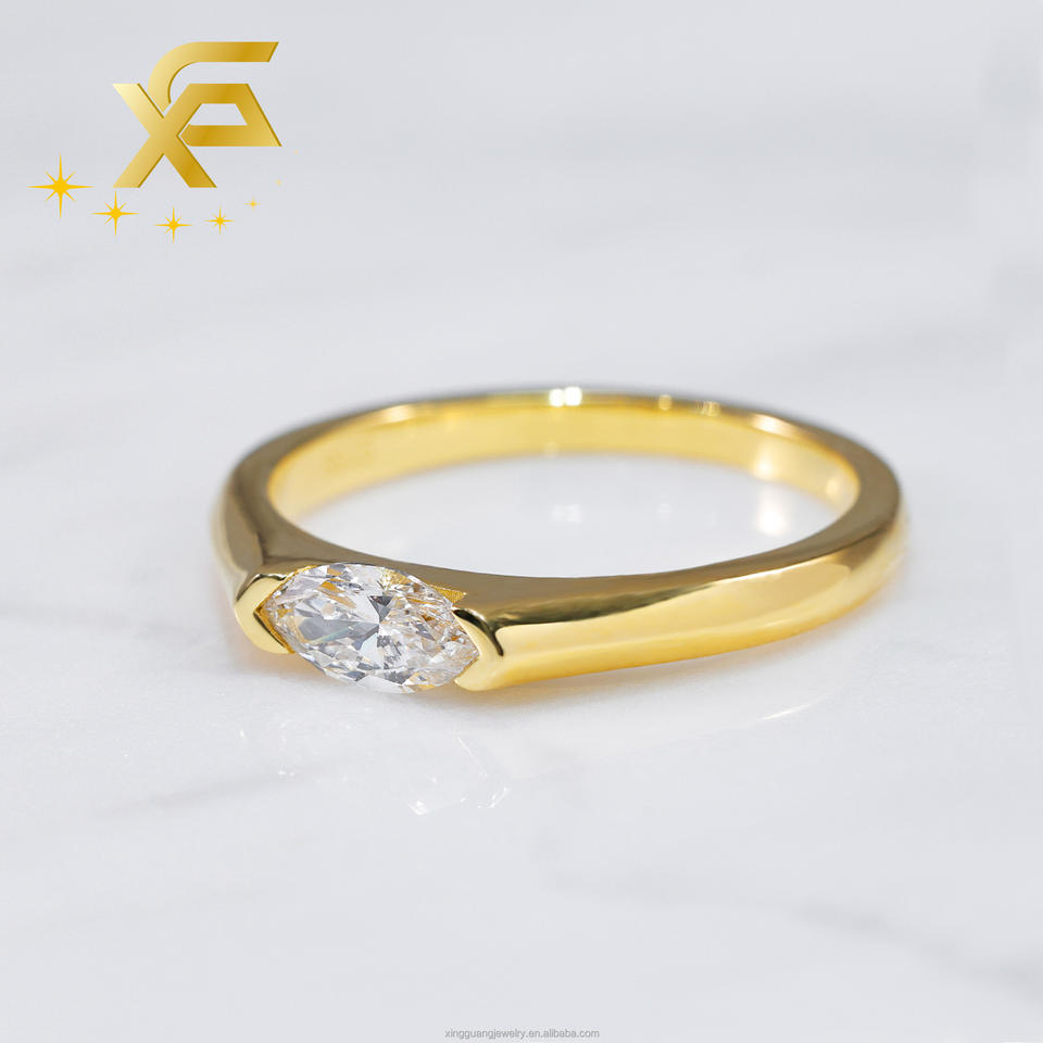 Real Silver Color Real diamond Elegant Design S925 Silver with Marquise Shape Fancy Cut ...