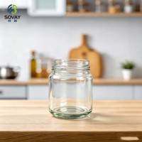 Pot en verre transparent de 160 ml à ouverture filetée, vente en gros de pots en verre pour confitures de fruits, beurre de noix et mélanges d'épices