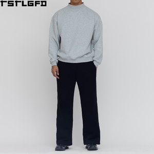 Custom Fleece Mock Neck Sweatshirt Men Heavyweight <b>Pullover</b> <b>Jumper</b> 500Gsm Men'S Hoodies&Sweatshirts Clothing Manufacturers Bulk - Product Image 3