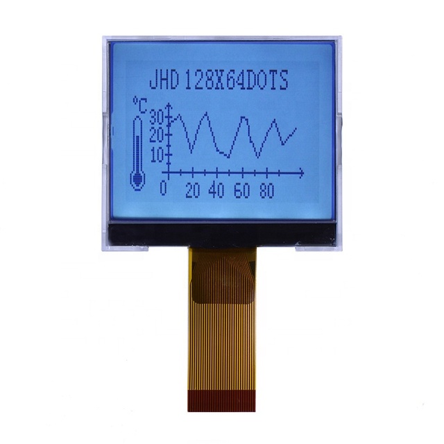 positive transparent small lcd display screen JHD12864-G63BSW-BW