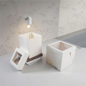 Sunshine Customized Paper Cake Box with Handles, Folding Cake Carrier Box With Pet Window Bakery <b>Boxes</b> - Product Image 5