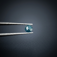 Diamant bleu taille rose, facetté, rond, naturel, 2,5-4 mm, 0,35-0,45 carat, certifié par un tiers, fournitures pour la fabrication de bijoux