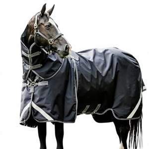 Manta Impermeable para Caballos, Cuello Alto, Tela Oxford 600D, Forro de Polialgodón, Uso en Exteriores en Invierno - Product Image 1