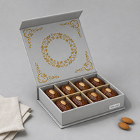 Boîte cadeau magnétique géométrique en feuille d'or avec insert à dix compartiments, impression personnalisée pour les dates et les fêtes, vente en gros et au détail