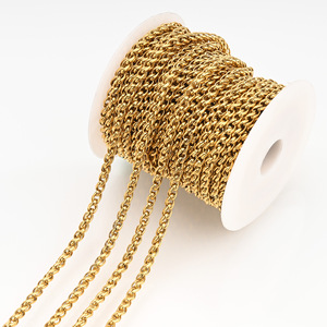 Pearl <b>Rope</b> Box Chain | 18K PVD Gold Stainless Steel Wheat Curb Link Chain for DIY Necklace <b>Bracelet</b> Making - Product Image 4