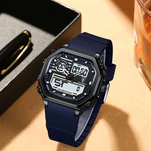 Reloj de Pulsera Deportivo de Silicona para Hombre, Modelo 993, Resistente al Agua, Digital, de Cuarzo, Cronógrafo, con Pantalla LED de Hora Dual, Caja de Acero Inoxidable, Resistente al Agua 3BAR - Product Image 3