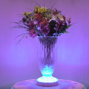 Rechargeable Event Wedding Centerpiece Light Base 6 Inch Diameter Remote Controlled Vase Table Lights