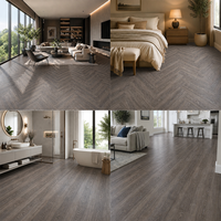 Revêtement de sol SPC à marque privée, résistant aux bosses, à pose rapide, grain noyer, vinyle SPC pour chambre à coucher