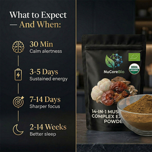 Extracto Nutricional <span class=keywords><strong>de</strong></span> Hongos Orgánicos USDA EU, Complejo 14 en 1 en Polvo, Extracto Hidratado <span class=keywords><strong>de</strong></span> Melena <span class=keywords><strong>de</strong></span> León, Reishi y Cola <span class=keywords><strong>de</strong></span> Pavo, Grado Alimenticio - Product Image 4