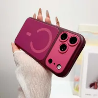 Étui de luxe magnétique à chargement sans fil en PC rigide + TPU et tissu Leathaire pour iPhone 17 Pro 16 15 Plus 14 13 12 18 Pro Max