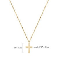 Collar de Cadena con Cuentas de Acero Inoxidable Refinado y Sencillo para Mujer, Chapado en Oro de 18K, de Una Sola Capa