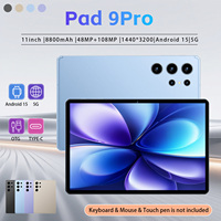 Pad 9 Pro Phablet 11 pouces 16 Go + 1 To 108 MP 8000 mAh 5G Double SIM + TF Écran tactile intégral Écran perforé Taux de rafraîchissement 120 Hz Type-C