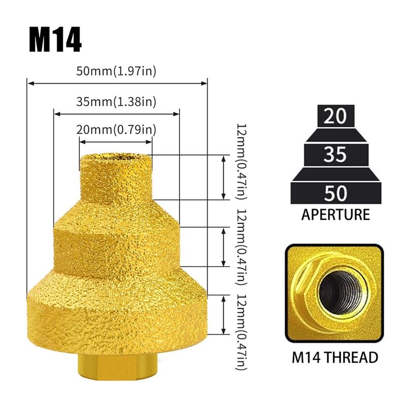 M14 Thread 20 35 50mm Diamond