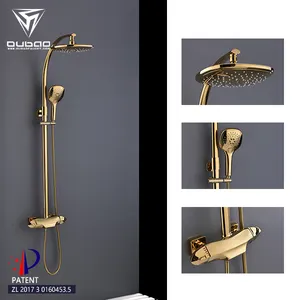 Unique Style 3 Way Waterfall And Rainfall Bathroom Thermostatic Show Room Set Shower Faucet