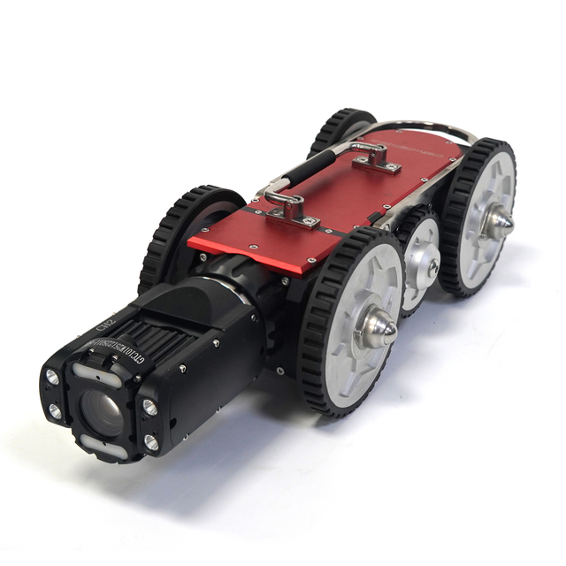 CCTV Pipeline Inspection Robot Camera with AI Defect Detection 360° Rotating HD Lens for Industrial Inspection